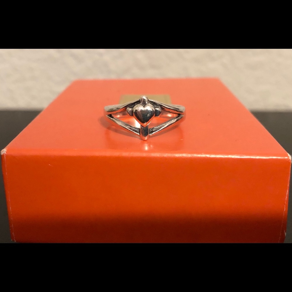 James Avery Heart with Cross Ring